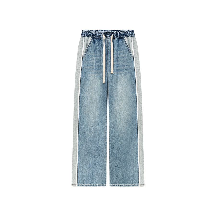 CHUU Elastic Waist Casual String Denim Jeans