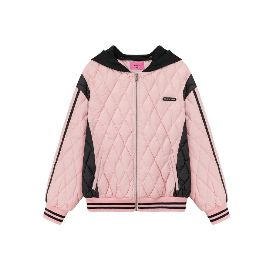CHUU Argyle Quilting Padded Jacket