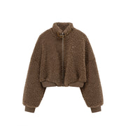 Fluffy High Neck Jacket