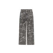 Brush Strokes Wide Grey Jeans