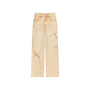 Pocket Washed Wide Jeans