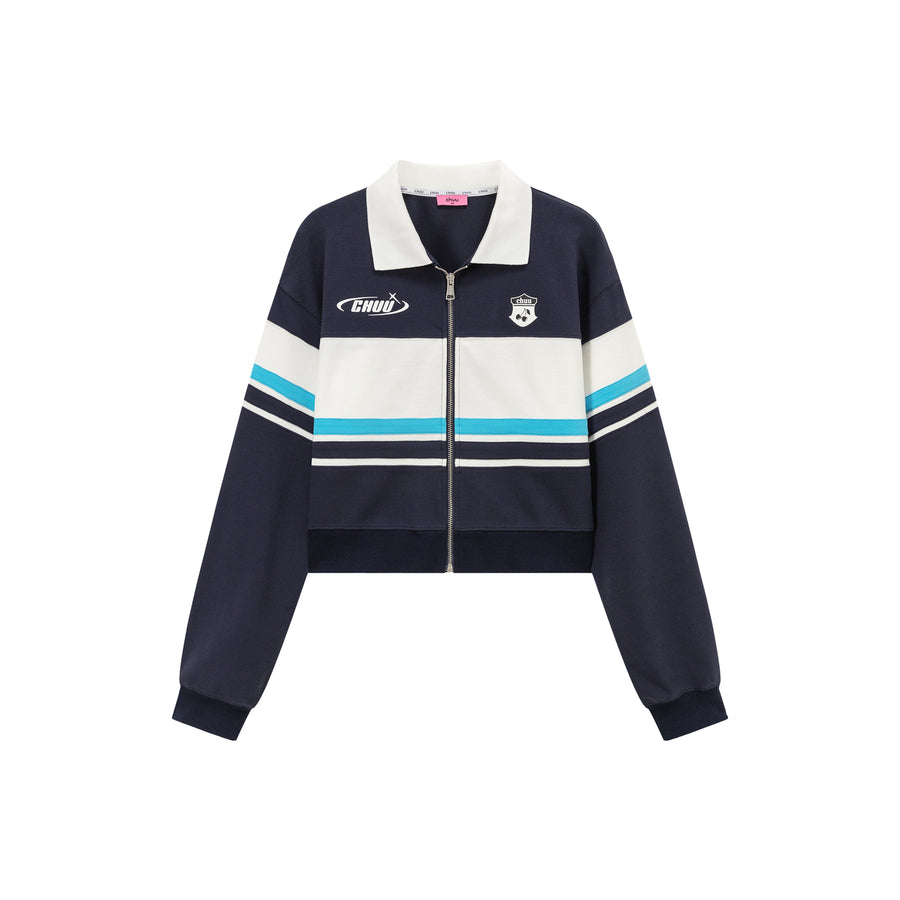 CHUU Logo Sporty Zip-Up Boxy Jacket