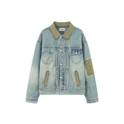 Pop Of Color Denim Jacket