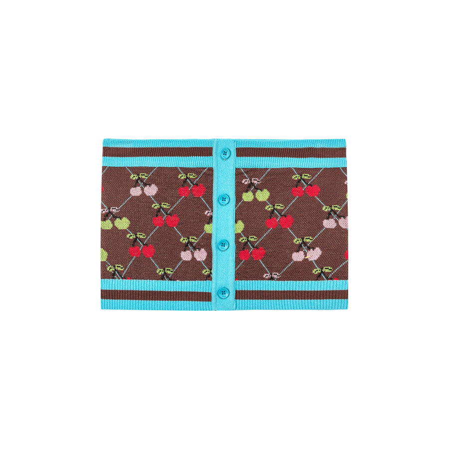 CHUU Cherry Argyle Colored Knit Tube Top