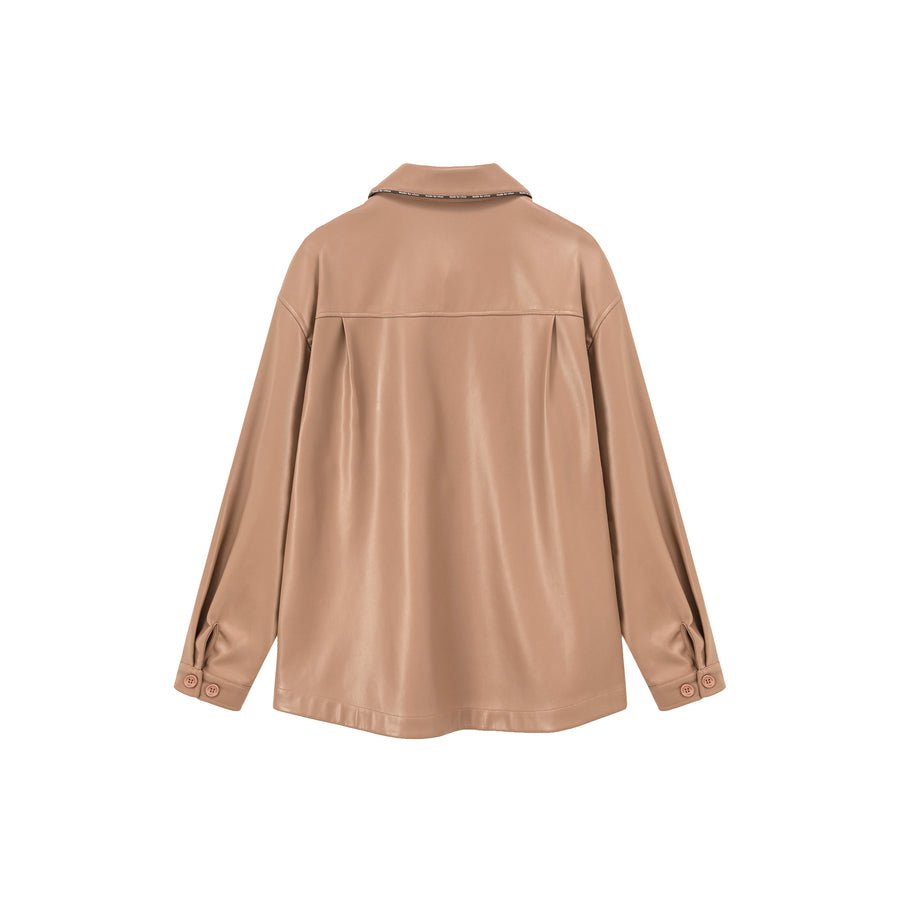 CHUU Pocket Leather Shacket