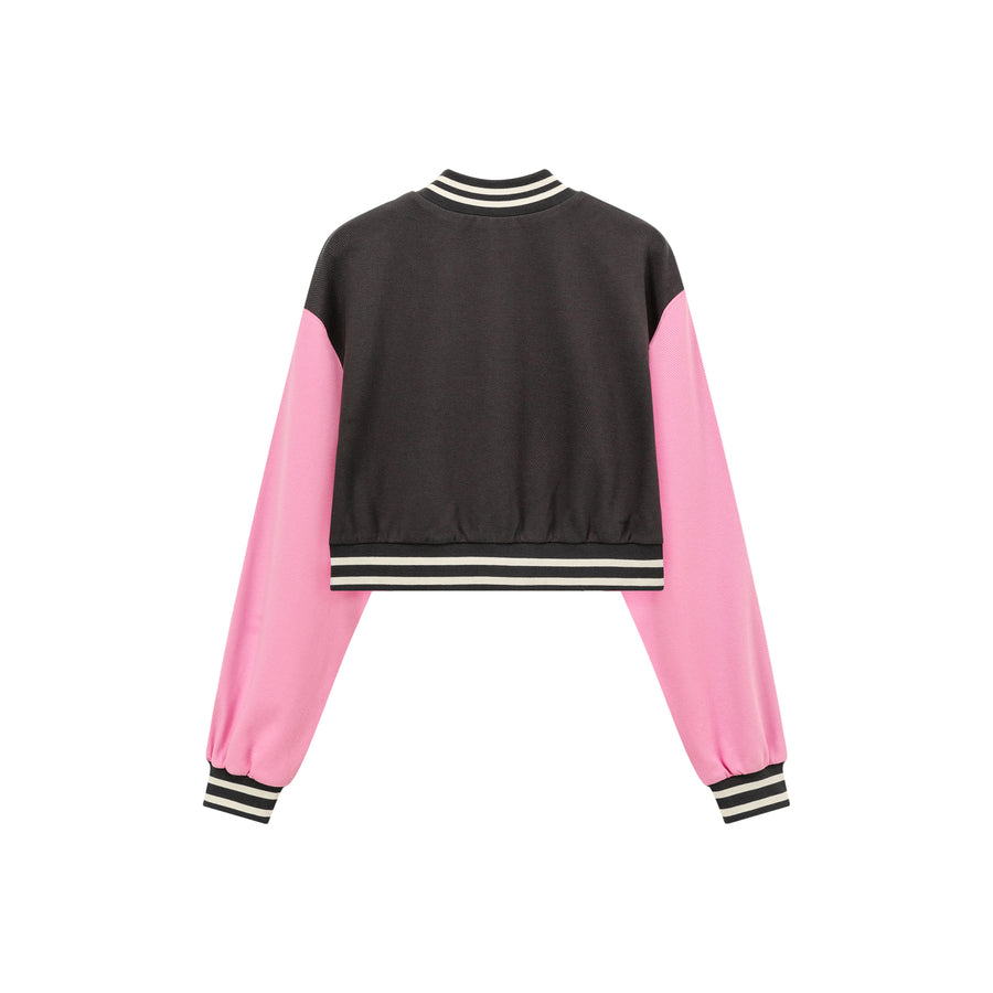 CHUU Logo Varsity Cropped Jacket
