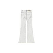 Distressed Ripped Slim Bootcut Denim Jeans