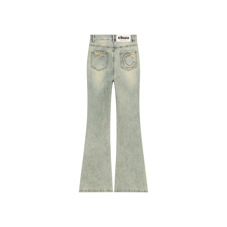CHUU Color Semi Bootcut Jeans