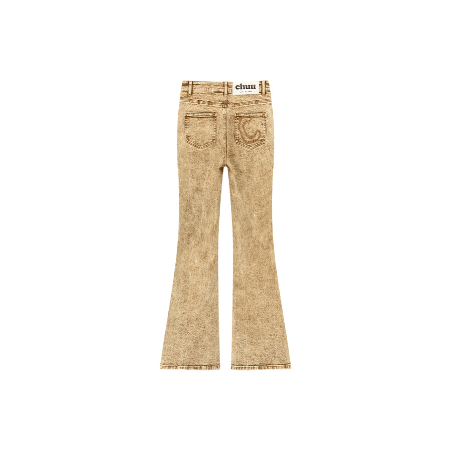 CHUU Vintage Brown Washed Bootcut Jeans