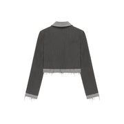 Logo Star Embroidered Cropped Jacket