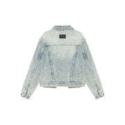 Unbalanced Shirring Denim Jacket