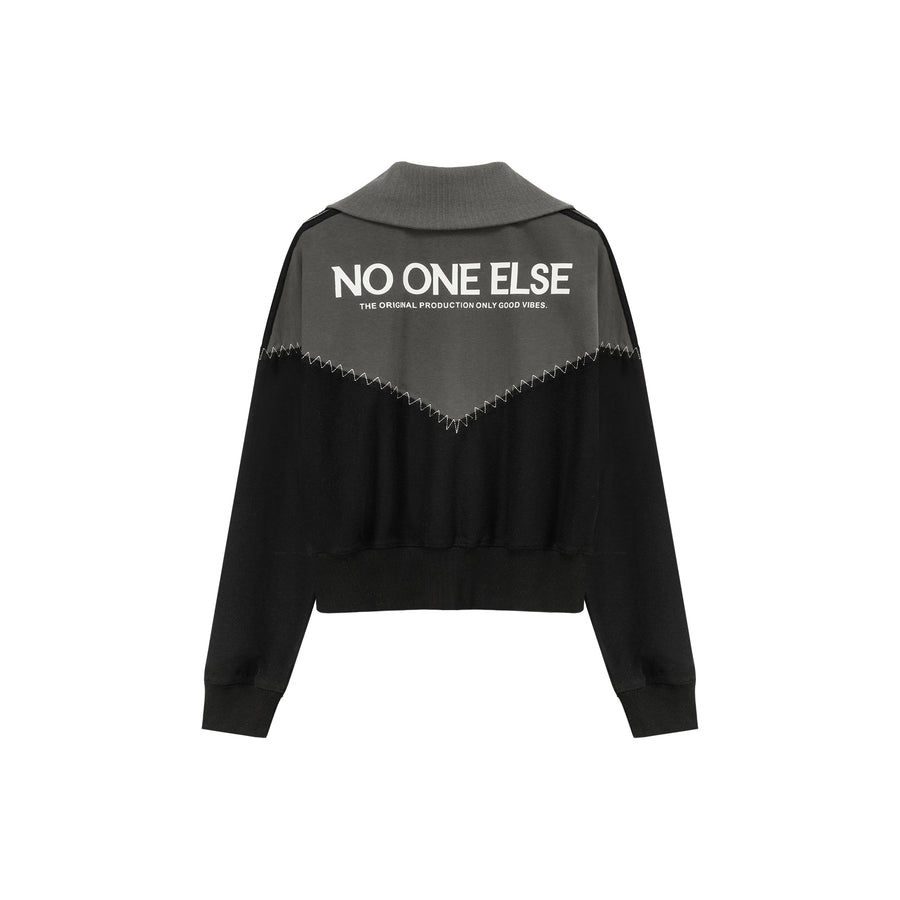 CHUU Stitch Color High Neck Zip-Up Jacket