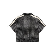 Check Zip-Up Short Sleeve Jacket