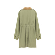 Color Collar String Long Windbreaker Jacket