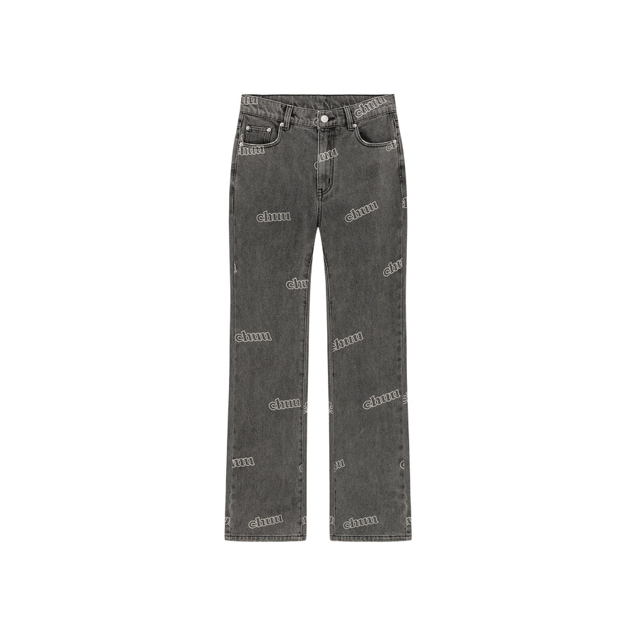 CHUU Logo Lettering Bootcut Denim Jeans