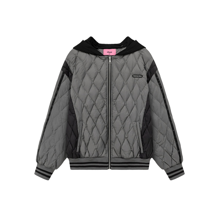 CHUU Argyle Quilting Padded Jacket