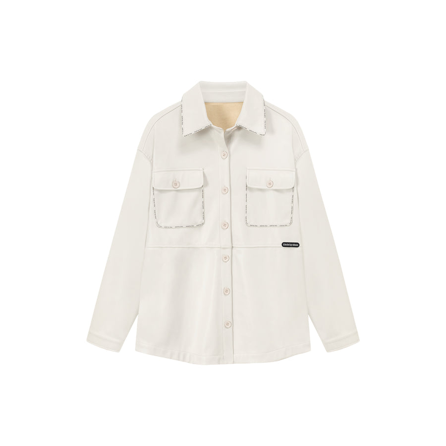 CHUU Pocket Leather Shacket