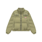 Colored Hooded Simple Padded Jacket