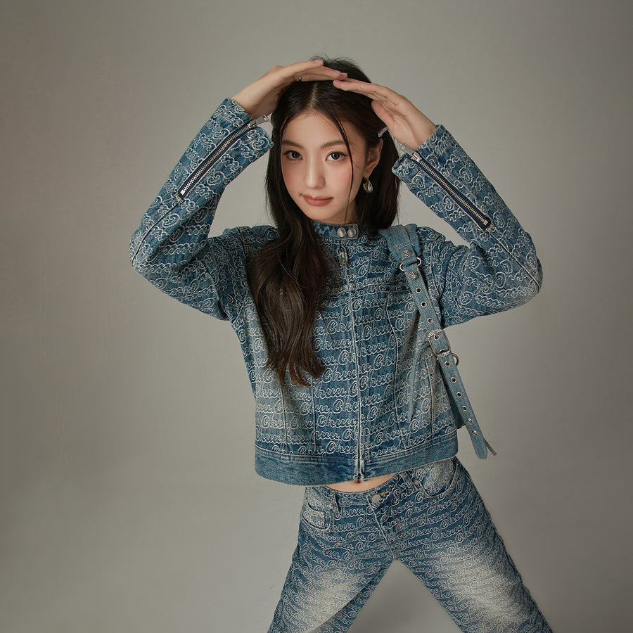 CHUU Logo Lettering Denim Jacket