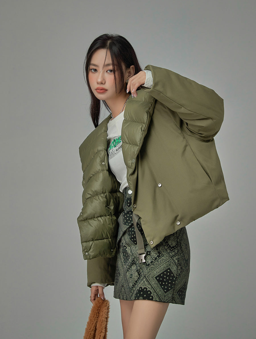 CHUU Y2K And Lemons Drapped Padded Jacket