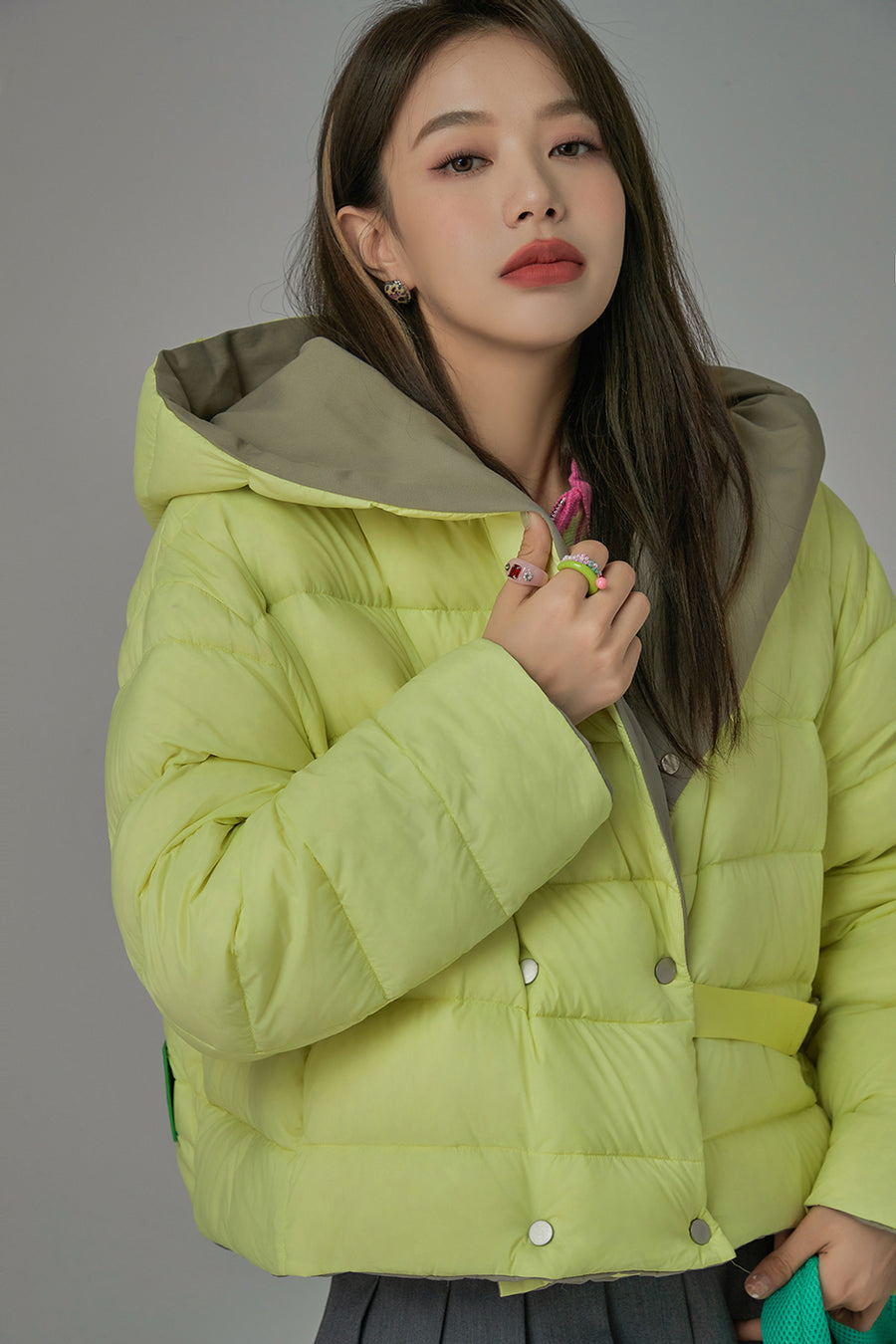 CHUU Y2K And Lemons Drapped Padded Jacket