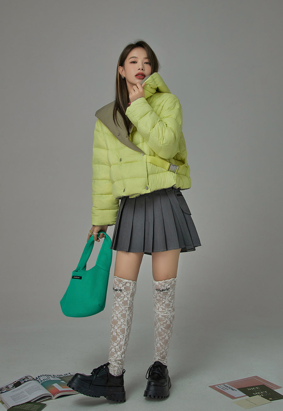 CHUU Y2K And Lemons Drapped Padded Jacket