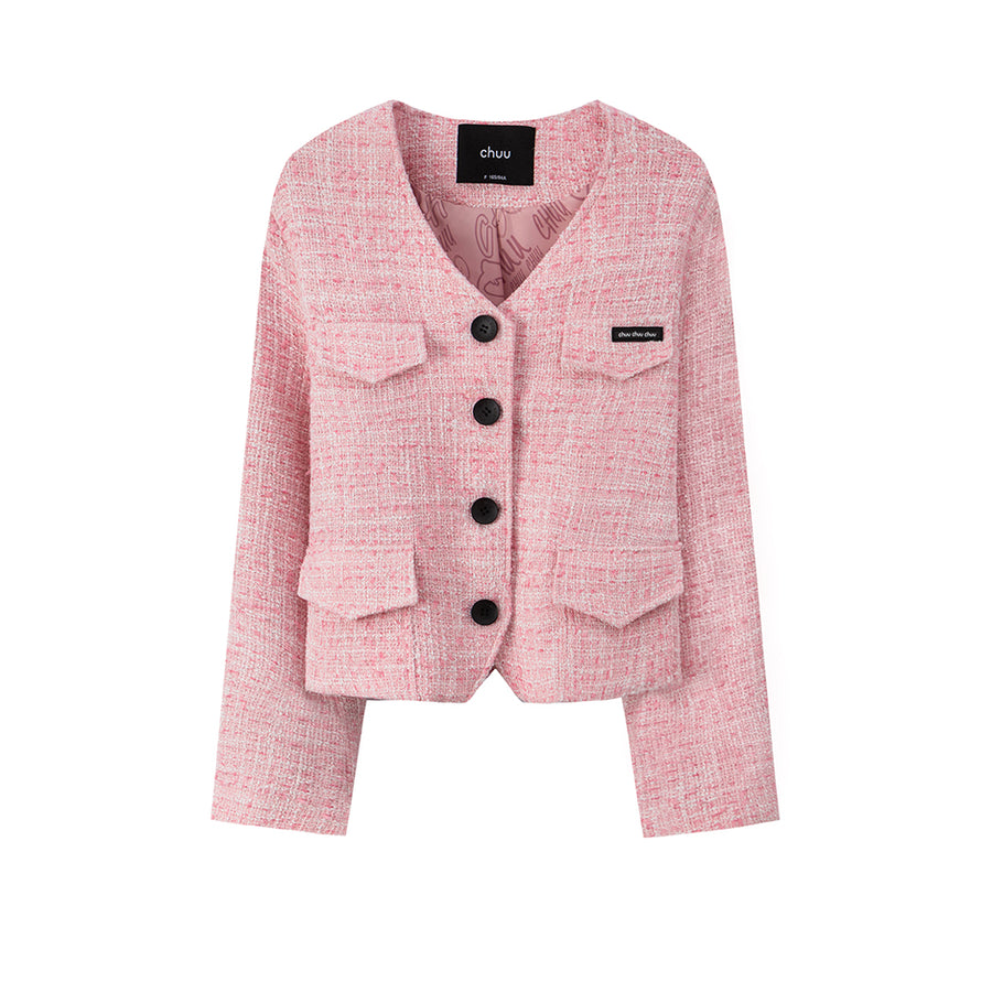 CHUU Bloom With Grace Tweed Jacket