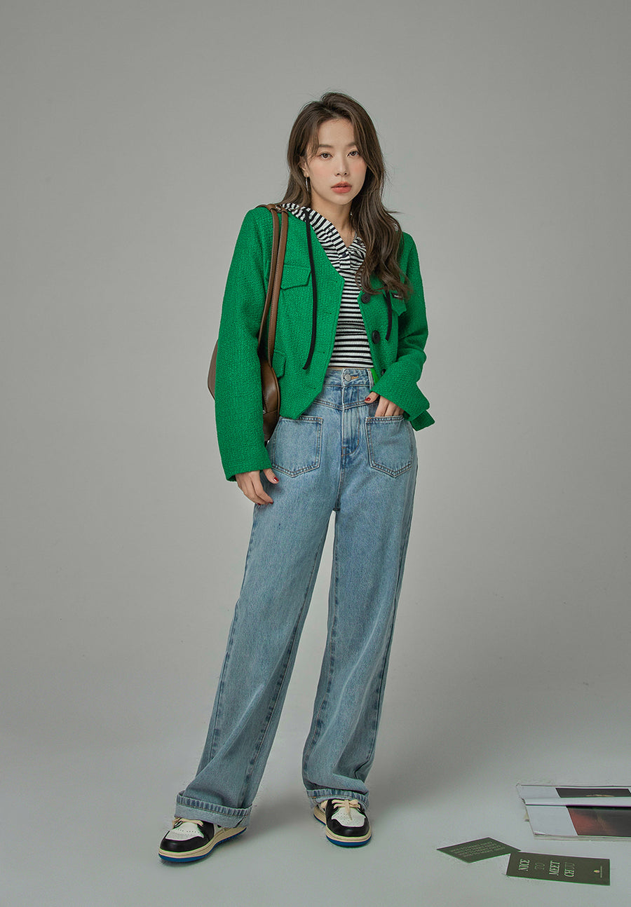 CHUU Bloom With Grace Tweed Jacket