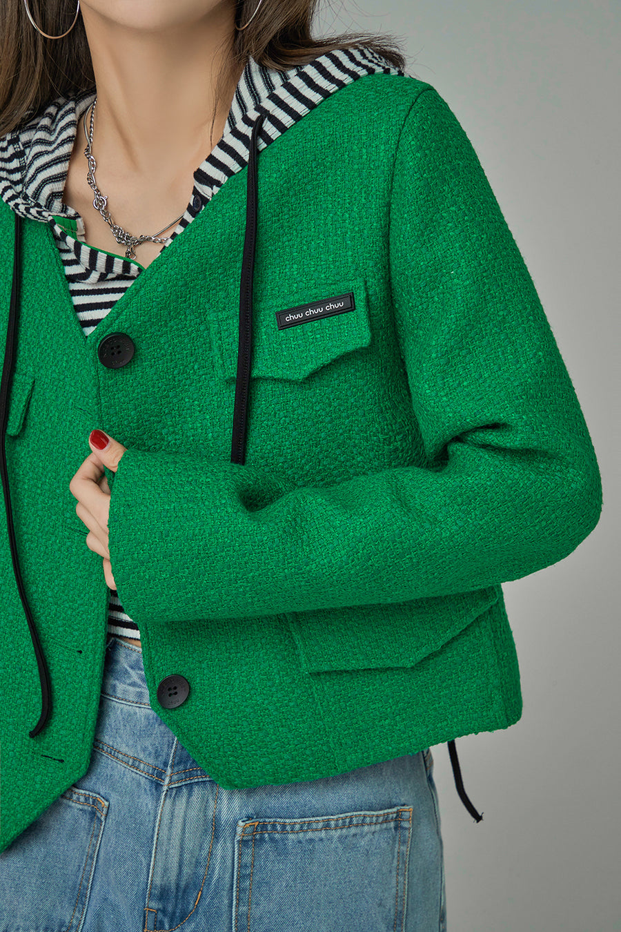 CHUU Bloom With Grace Tweed Jacket