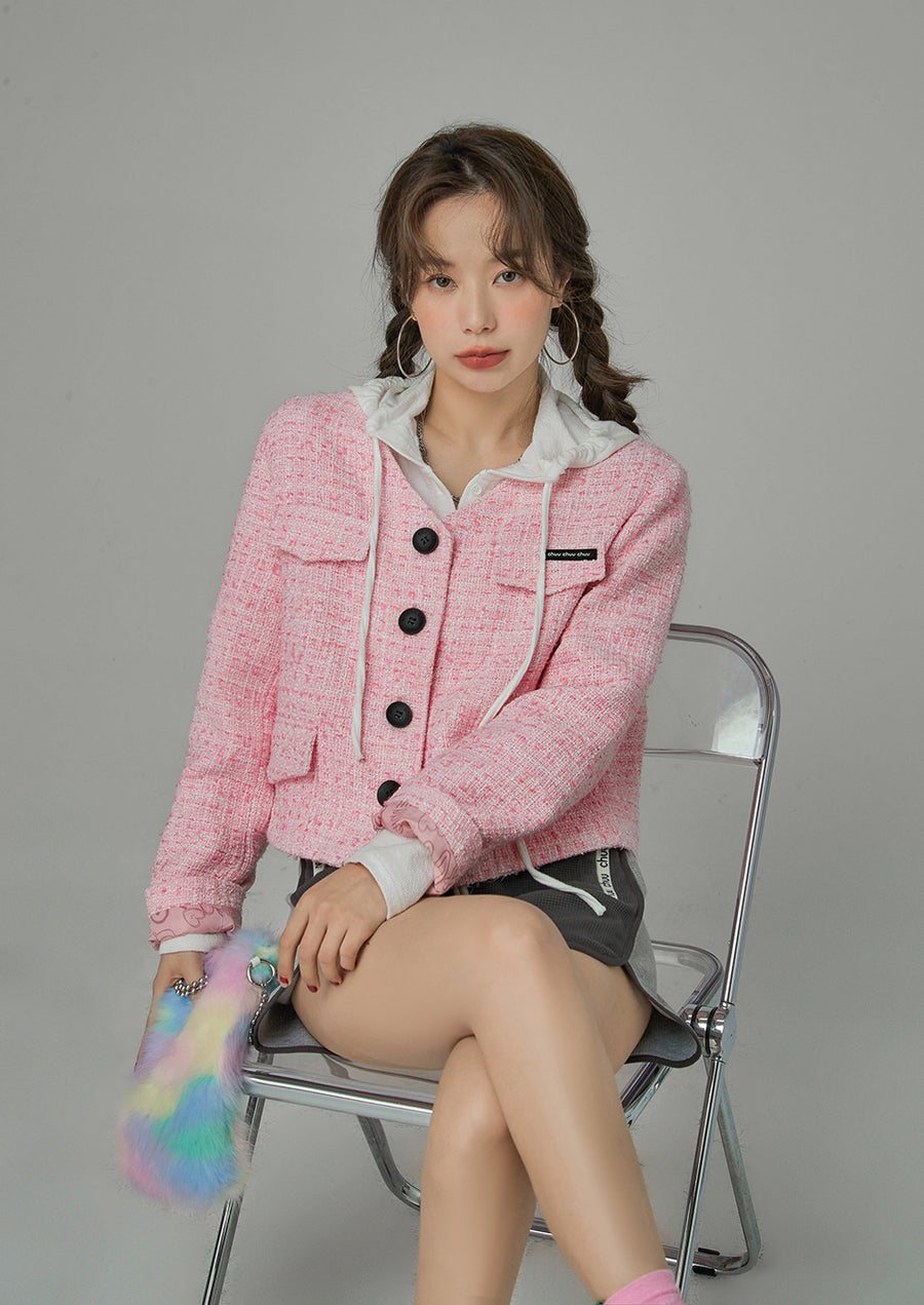 CHUU Bloom With Grace Tweed Jacket