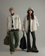 Faux Leather Pocket Zip-Up Jacket