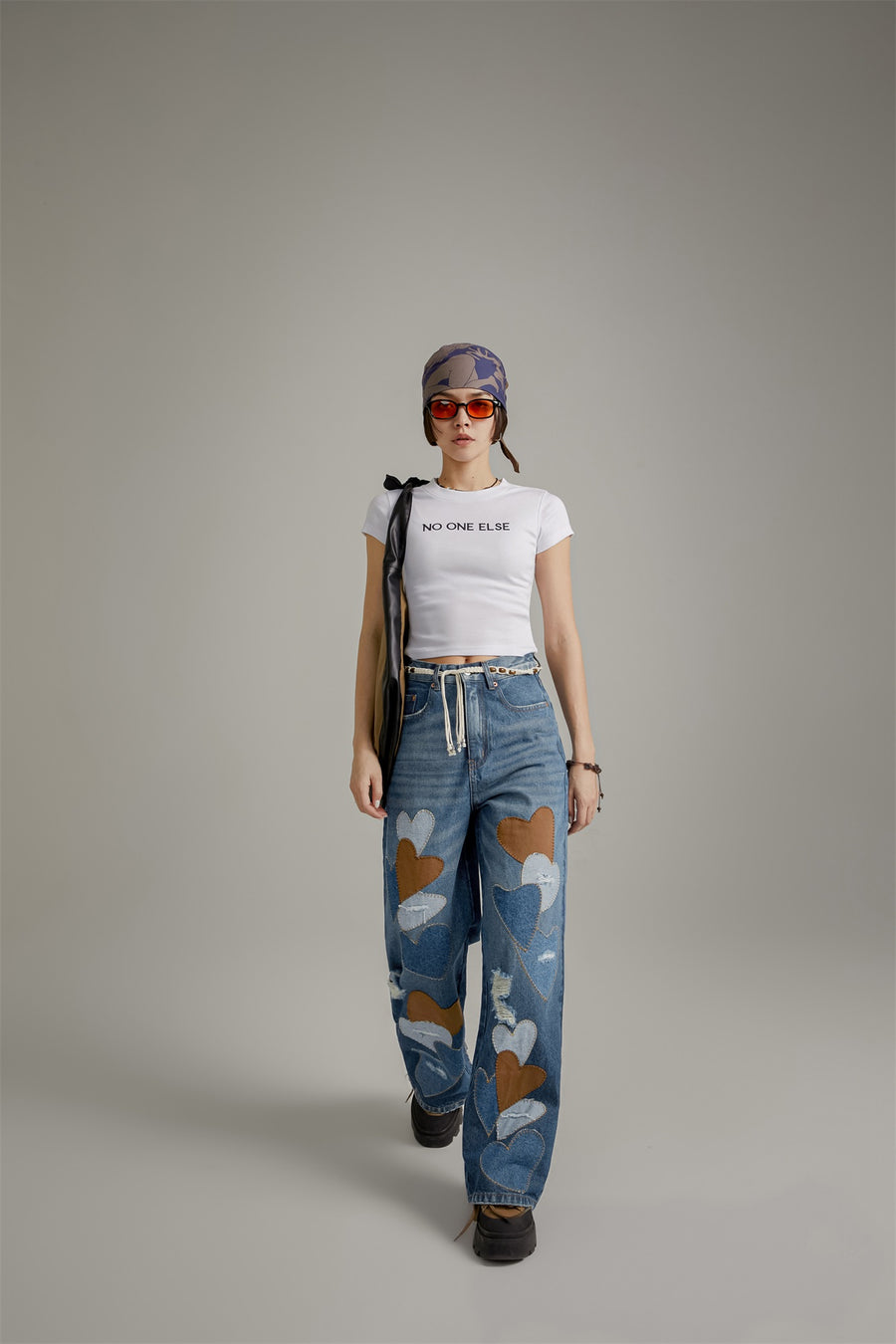CHUU Heart Wide Denim Jeans