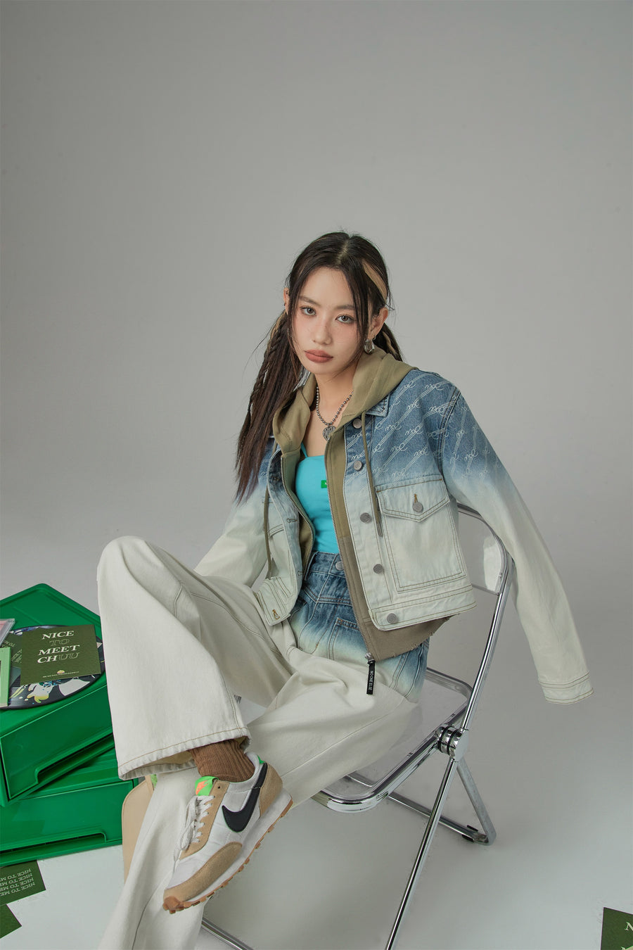 CHUU Just Anywhere Away With You Denim Jacket