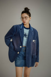 Smiley Corduroy Blazer Jacket