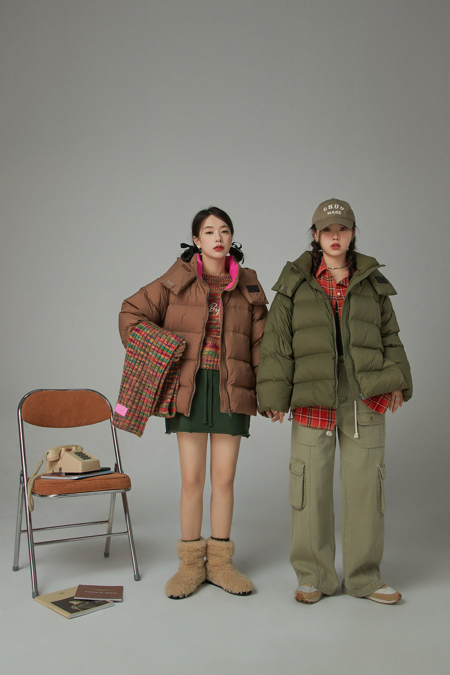 CHUU Fast Forward Oversized Hooded Padded Jacket