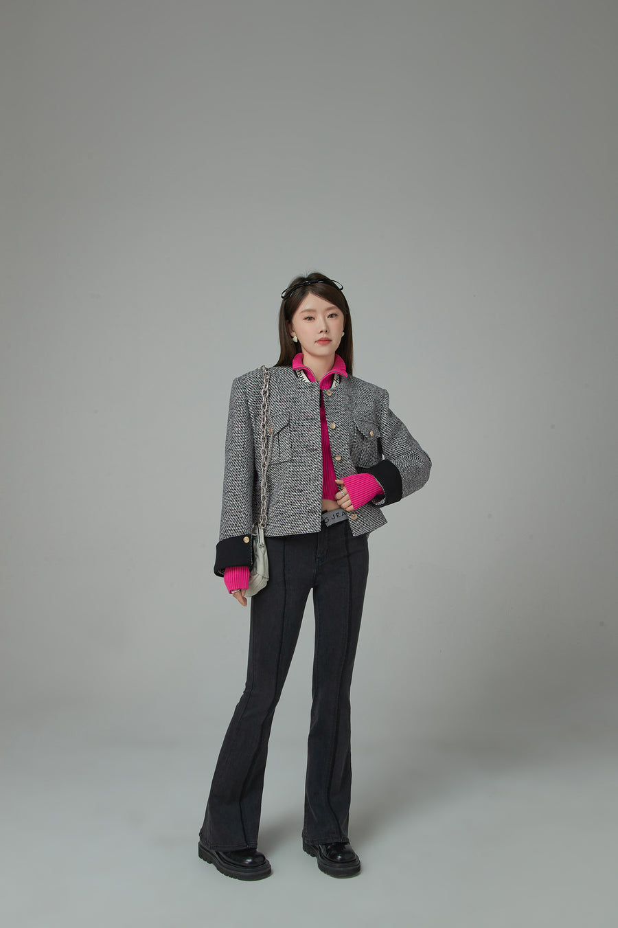 CHUU Main Character Dreams Vintage Button Tweed Jacket