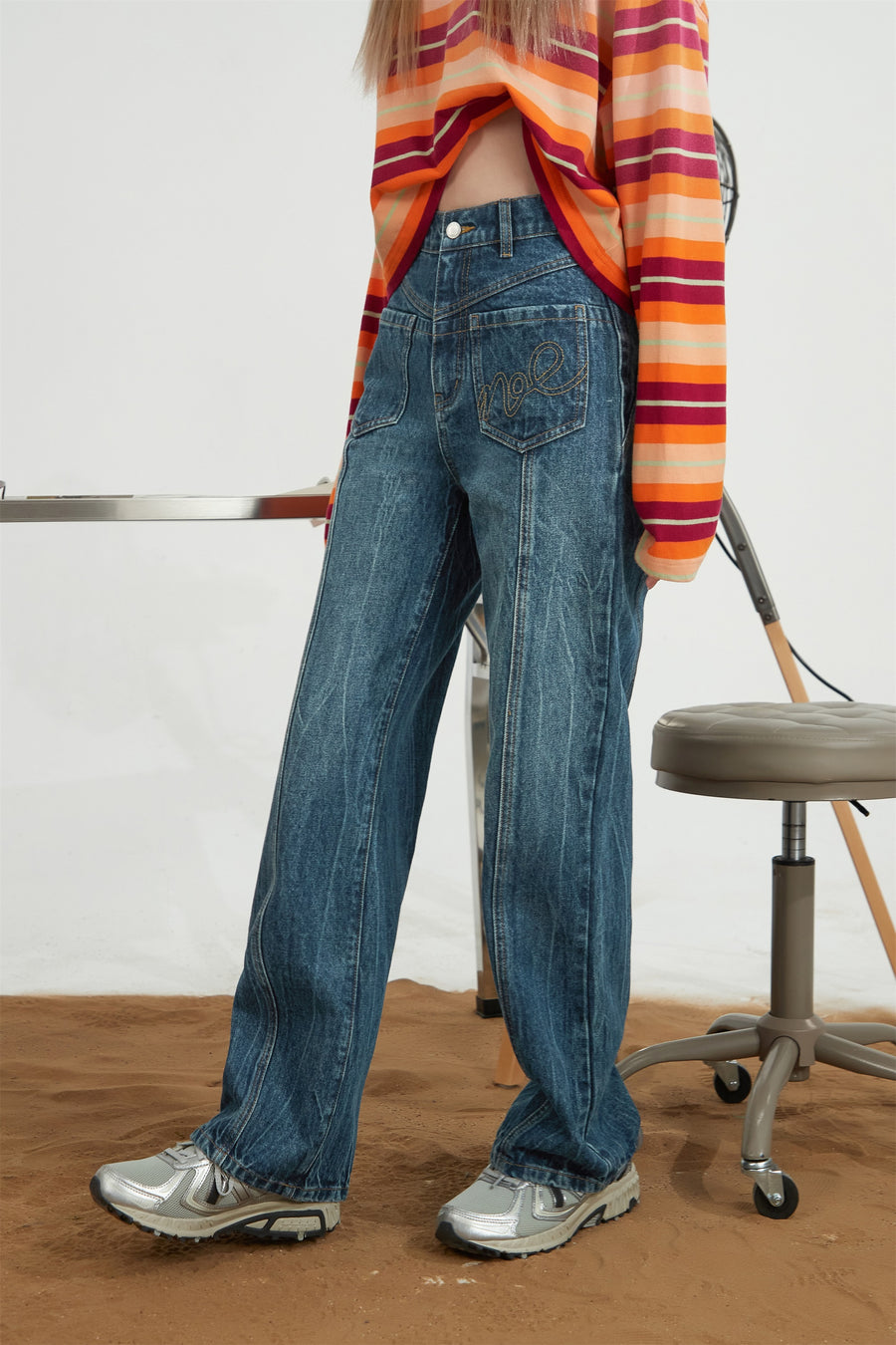 CHUU Front Pockets Straight Denim Jeans