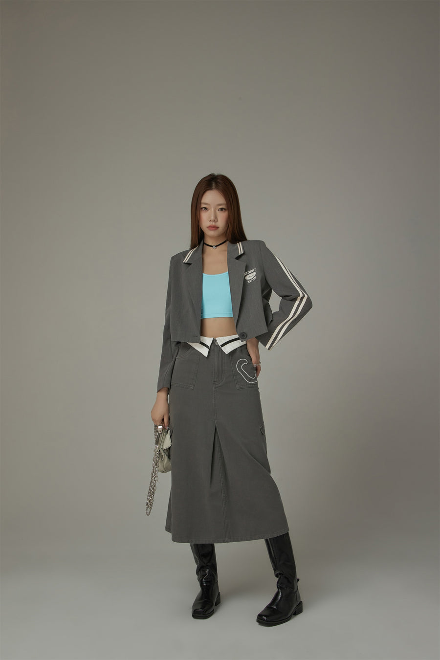 CHUU One Button Cropped Jacket