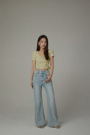 Heart Bootcut Light Wash Denim Jeans