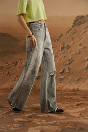 Distressed Vintage Washed Denim Jeans