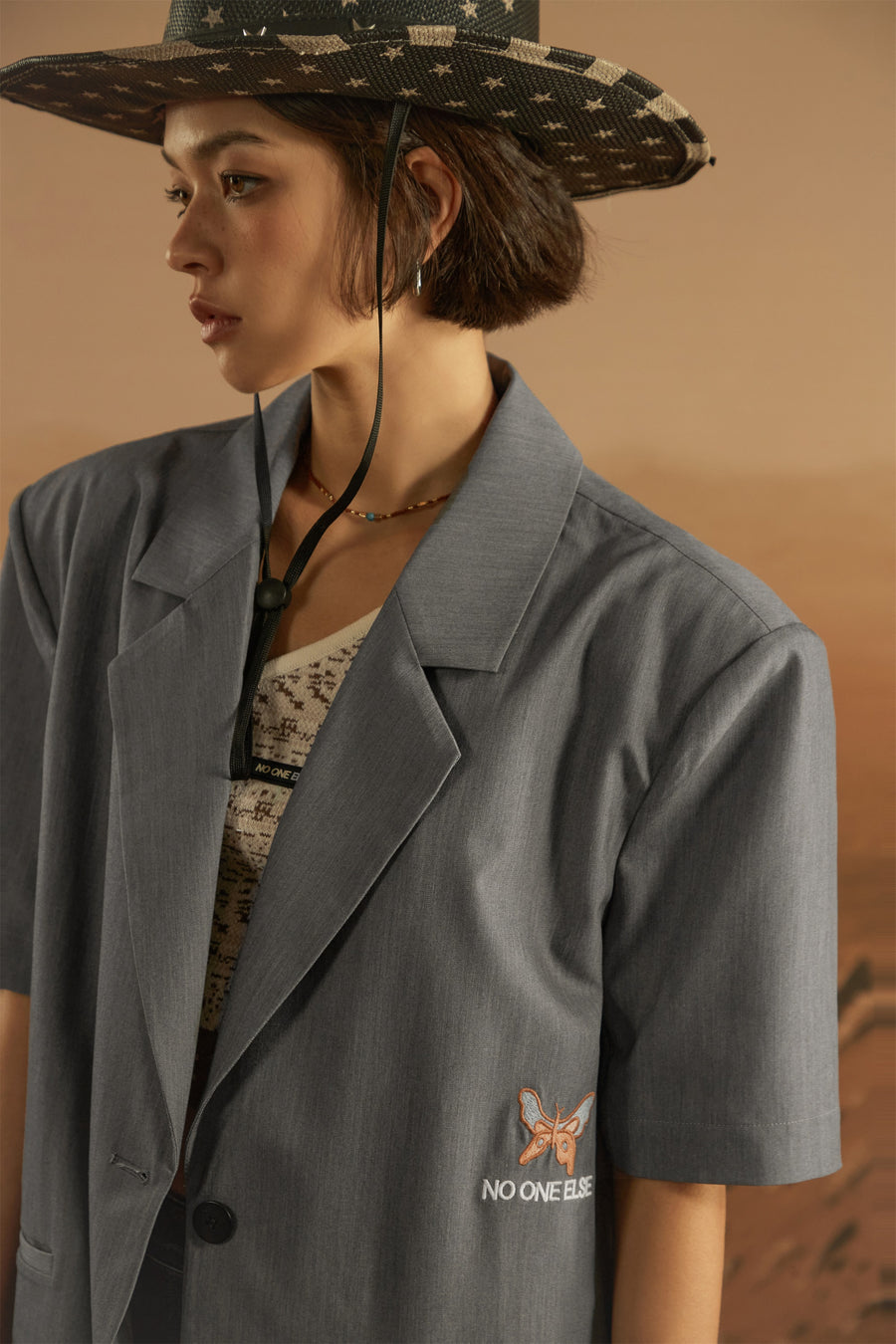 CHUU Back Embroidered Butterfly Jacket