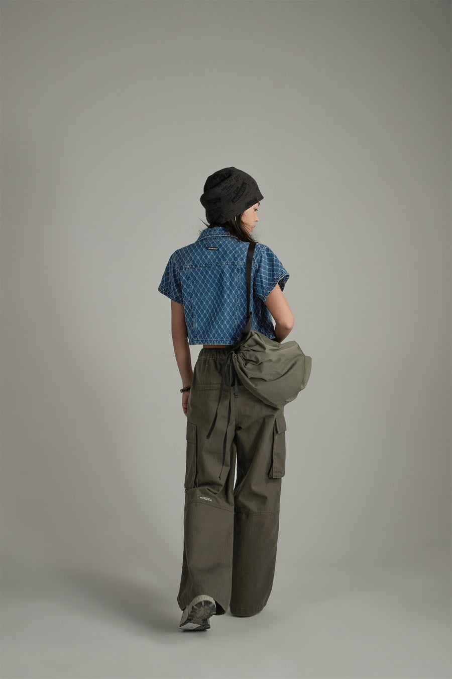 CHUU Argyle Embroidered Denim Jacket