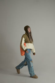 Quilt Padded Half Zip-Up Anorak