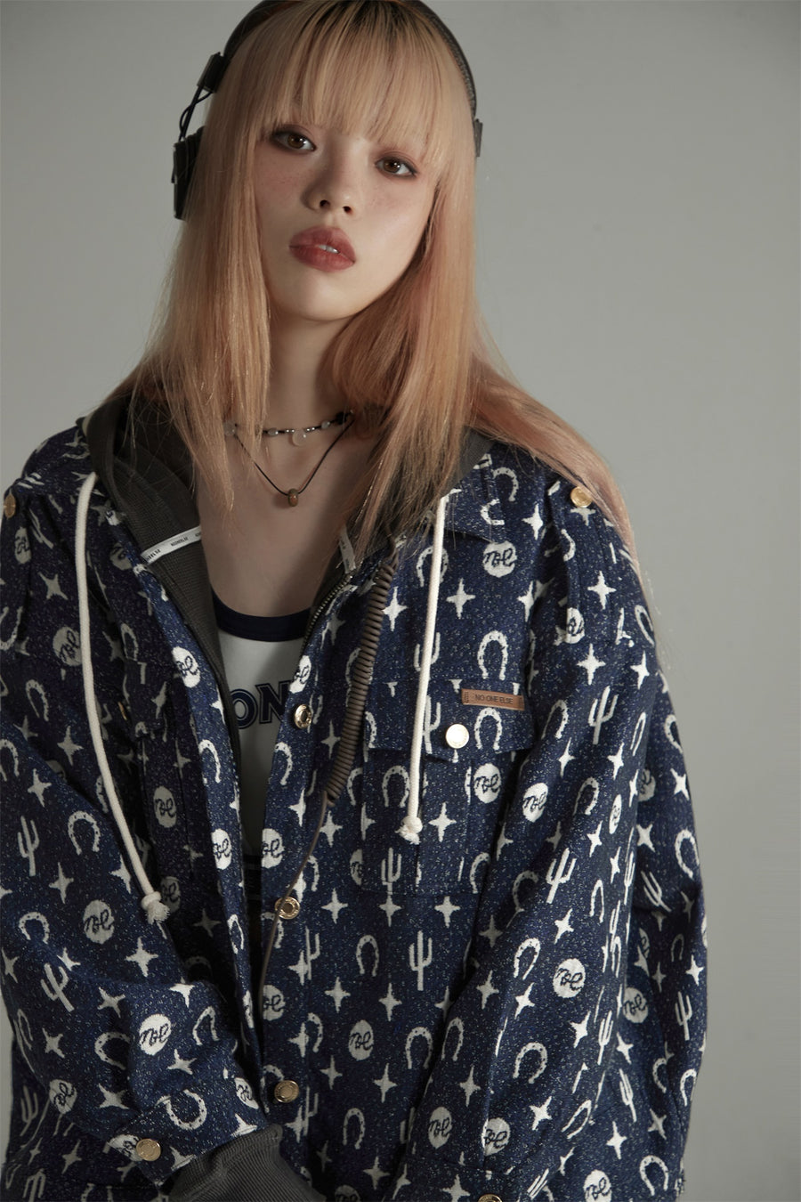 CHUU Western Pattern Printed Overfit Jacket