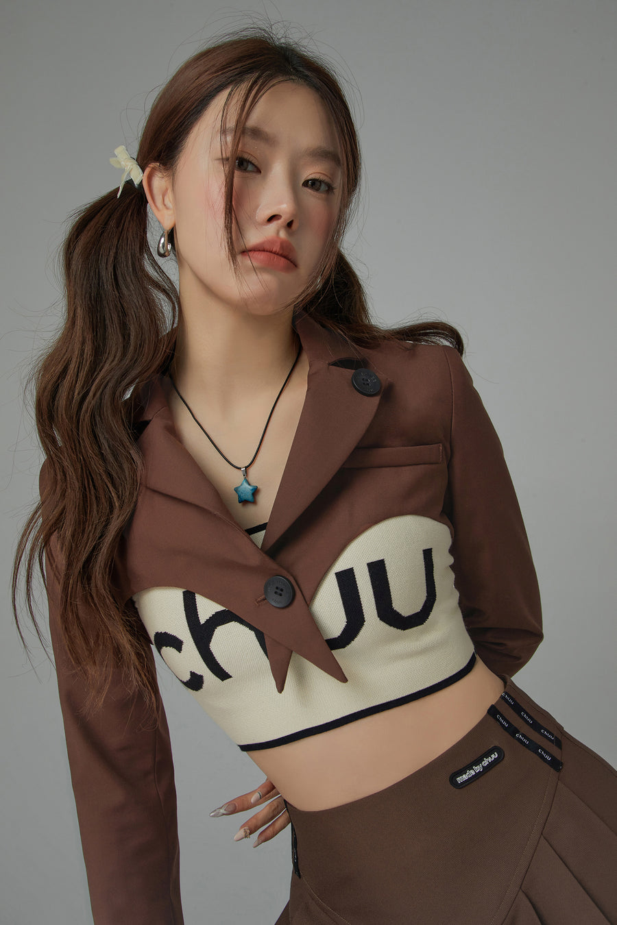 CHUU One Button Cropped Jacket