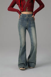 On The Upside Stone Washed Bootcut Jeans