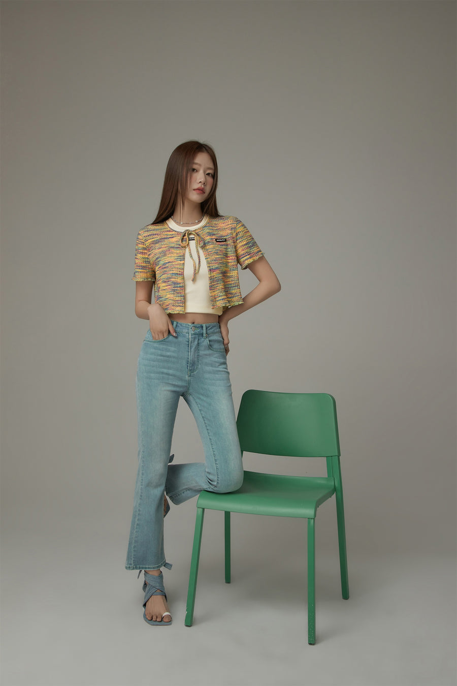 CHUU Chuu Pocket Design Semi Bootcut Denim Jeans
