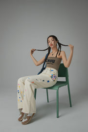 Colorful Paint Straight Fit Denim Jeans