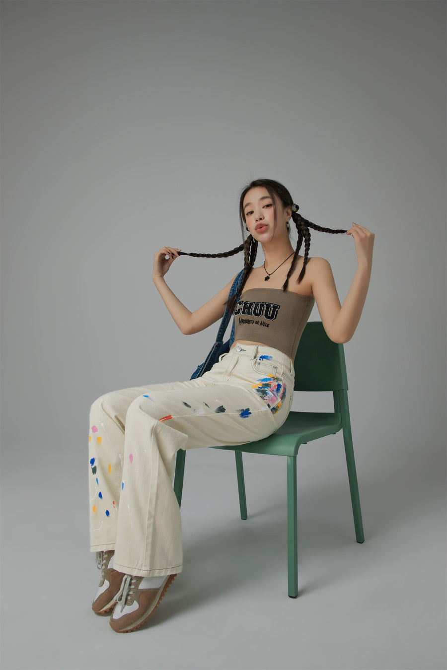 CHUU Colorful Paint Straight Fit Denim Jeans