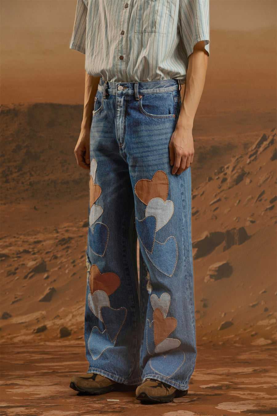 CHUU Heart Wide Denim Jeans